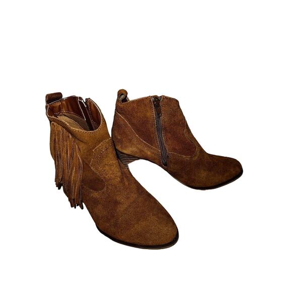 STEVE MADDEN Carmel Suede Women’s Boots Cowboy Fringe Block Heel Size 7.5 - Picture 8 of 9